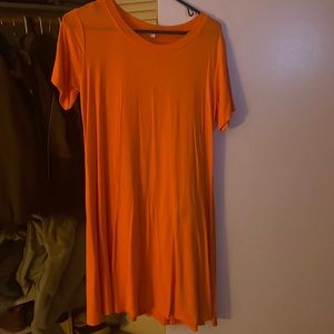 Orange T-shirt dress